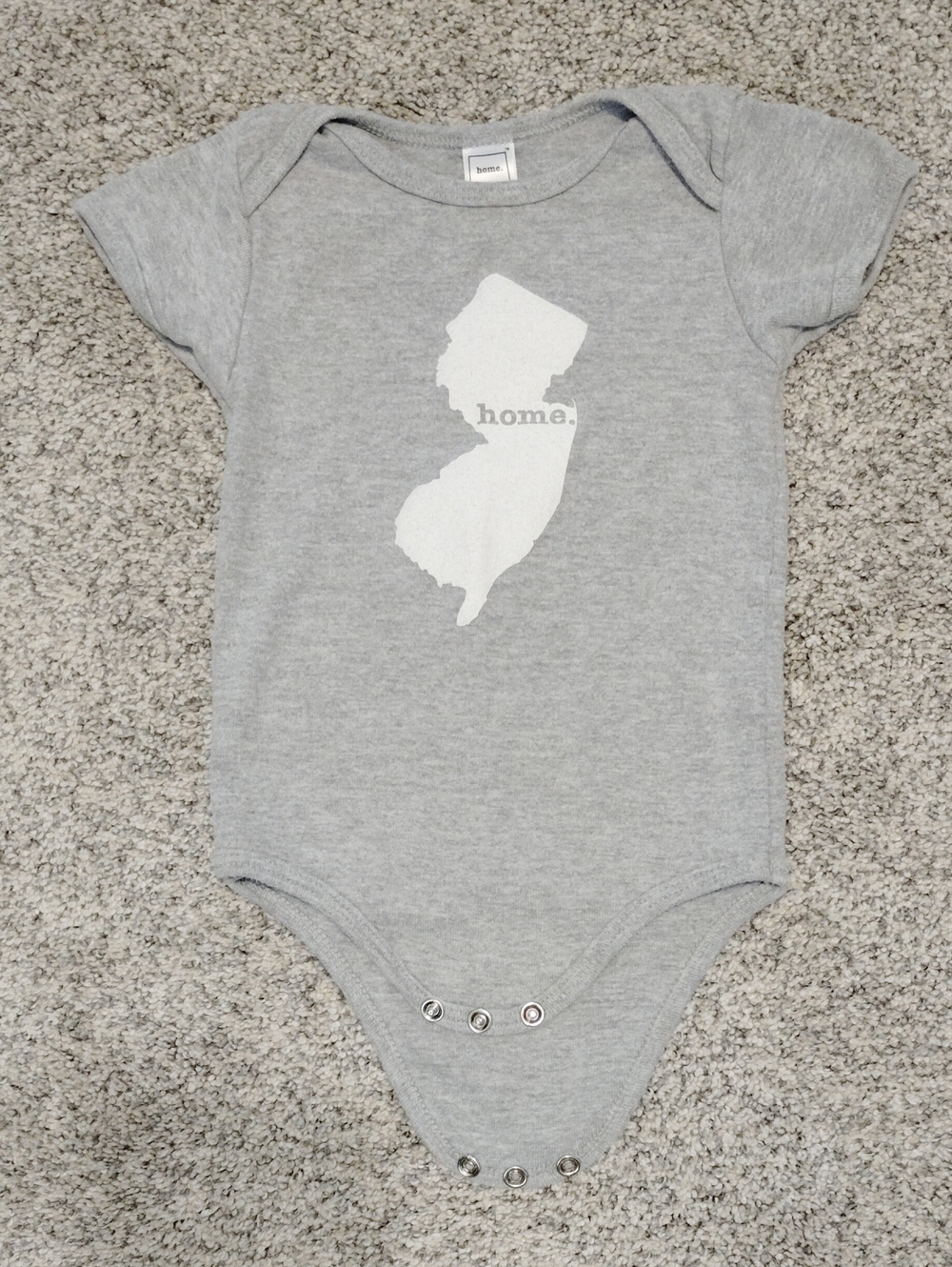 Hanes Gray Baby Bodysuit with White 'Home' State Graphic